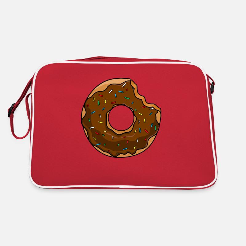 Donut mit Biss Schokolade - Retro Tasche - Rot/Weiß