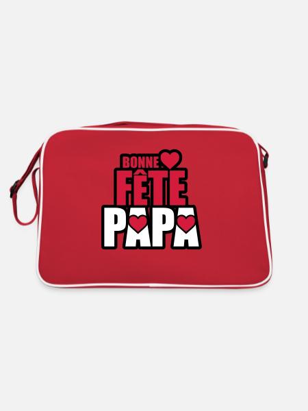 bonne fête papa ( fête des pères) - Sac Retro - rouge/blanc - Dos