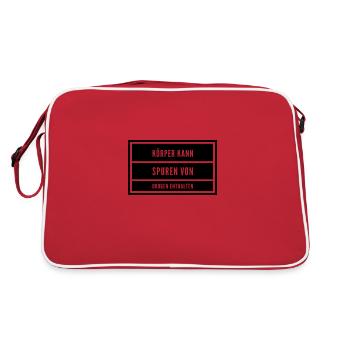 Drogen | Techno Druffie Teile Ketamin Geschenkidee - Retro Tasche - Rot/Weiß - Hinten