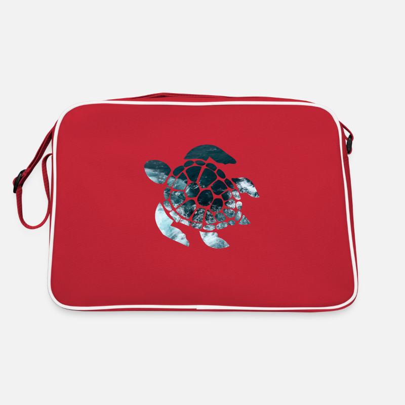 Schildkröte - Retro Tasche - Rot/Weiß