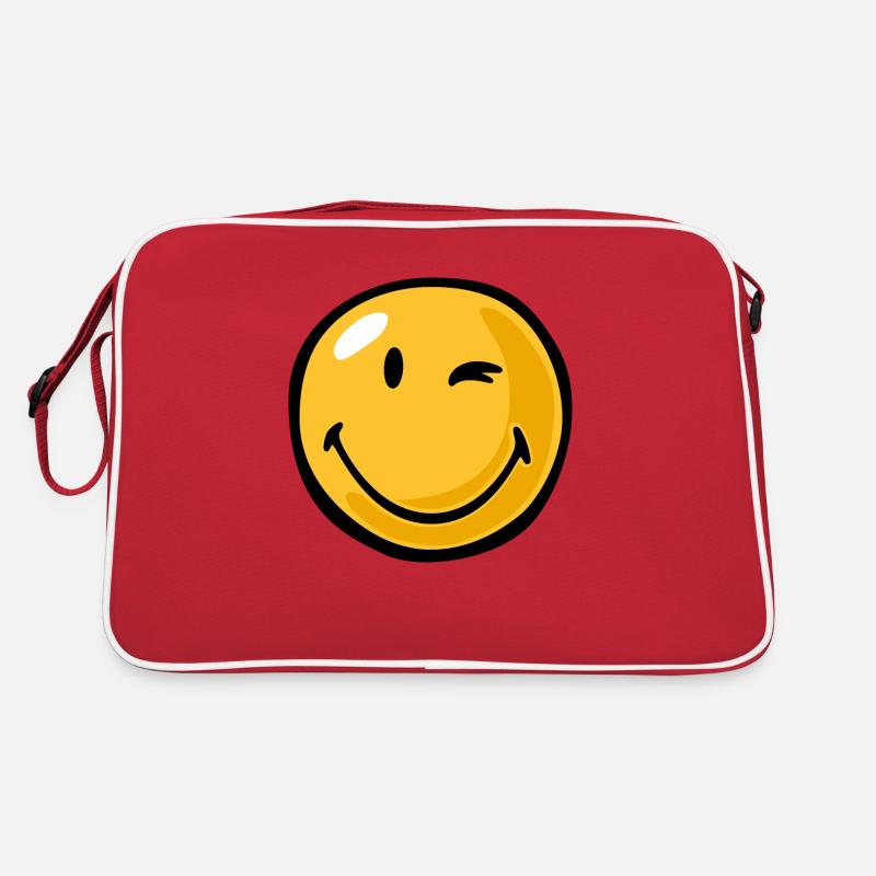 Smiley friendly - Retro Tasche - Rot/Weiß