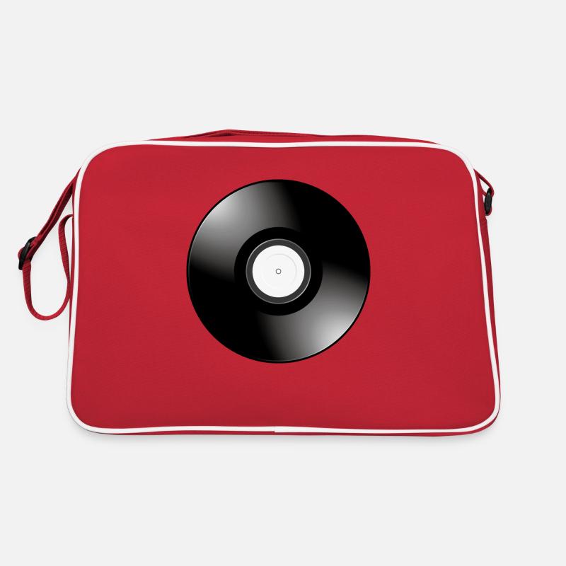 Smiley Vinyl Record - Retro Tasche - Rot/Weiß