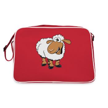 Sheep willow eat silly grass herd sues - Retro Bag - red/white - Back