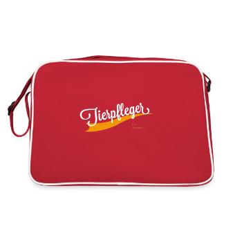 Tierpfleger Schriftzug - Retro Tasche - Rot/Weiß - Hinten
