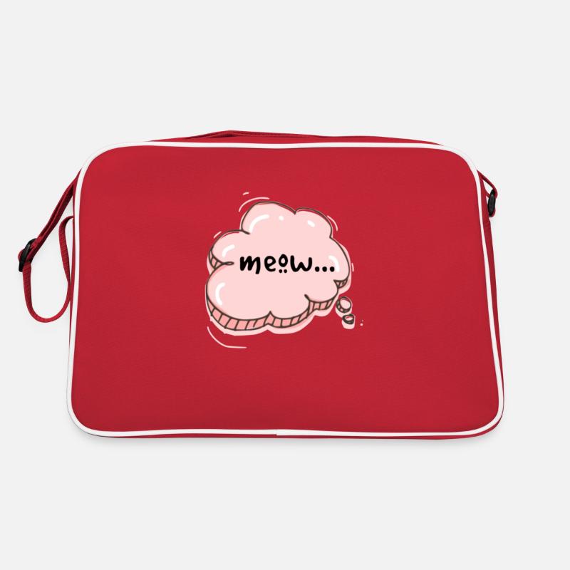 Pink meow speech bubble Retro Bag