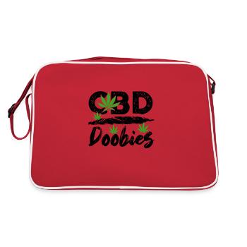 CBD Cannabis | Legal Medizin Öl Tee Geschenkideen - Retro Tasche - Rot/Weiß - Hinten