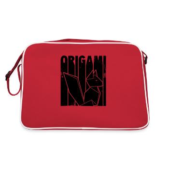 Fox origami | Paper fold Japanese gifts - Retro Bag - red/white - Back
