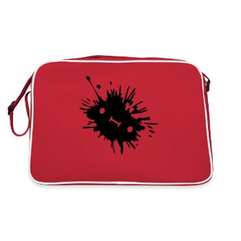 Ink stain with face - Retro Bag - red/white - Back