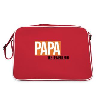 papa tu es le meilleur - Sac Retro - rouge/blanc - Dos