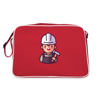 Construction worker - Retro Bag - red/white - Back
