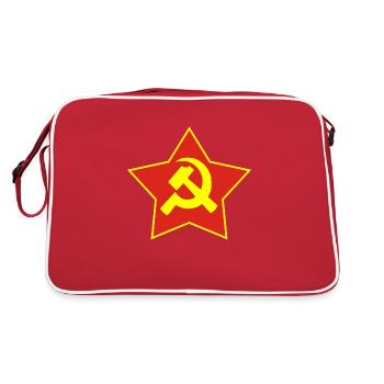 marteau et faucille étoile isolée rouge jaune - Sac Retro - rouge/blanc - Dos