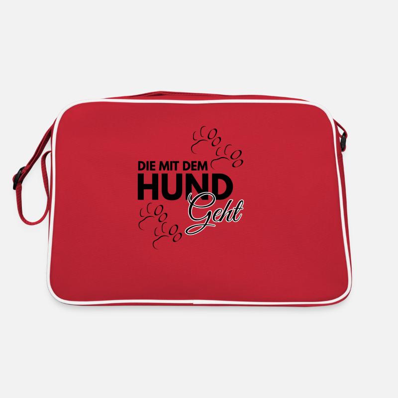 Die mit dem Hund geht Retro Tasche