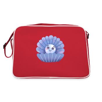 Süße kleine handgezeichnete Perle - Retro Tasche - Rot/Weiß - Hinten