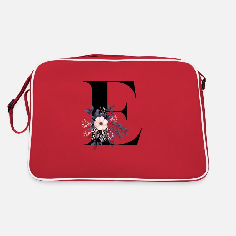 Buchstabe E blühende Retro Tasche