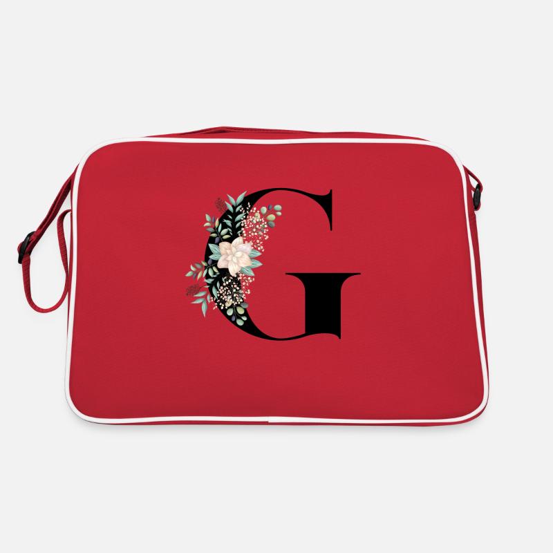 Buchstabe G blühen Retro Tasche