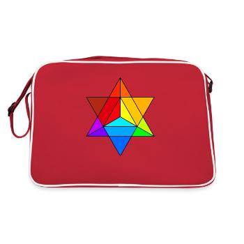 Merkaba Sacred Geometry Architecture The Universe - Retro Bag - red/white - Back