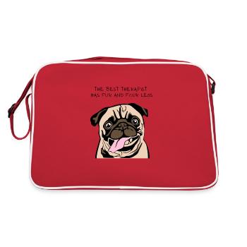Thérapeute Pug - Sac Retro - rouge/blanc - Dos