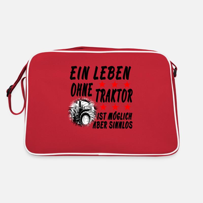 Traktor - Retro Tasche - Rot/Weiß