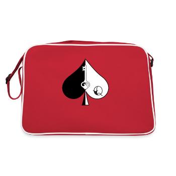 Queen of Spades - Keyholder -Mistress - Retro Tasche - Rot/Weiß - Hinten