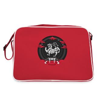 KARATE KANJI TIGER - Retro Tasche - Rot/Weiß - Hinten