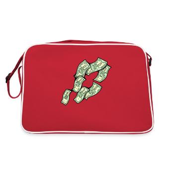 Big money flying to you for wealth and prosperity. - Retro Bag - red/white - Back