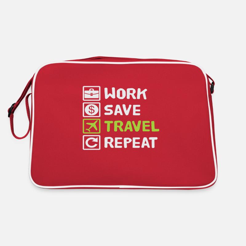 Work Save Travel Repeat Retro Tasche