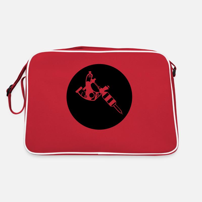 Tattoomaschine - Retro Tasche - Rot/Weiß