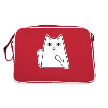 Chat qui fait un doigt d'honneur 😻 TSHIRT - Sac Retro - rouge/blanc - Dos