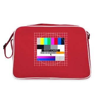 Testbild Fernsehen Bildschirm nostalgisch Display - Retro Tasche - Rot/Weiß - Hinten