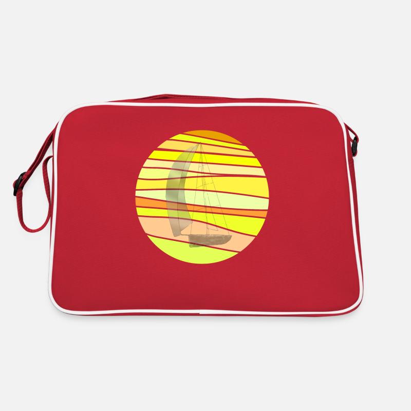 Segelboot - Retro Tasche - Rot/Weiß