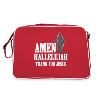 Amen Alléluia merci Jésus - Sac Retro - rouge/blanc - Dos