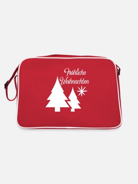 Fröhliche Weihnachten - Retro Tasche - Rot/Weiß