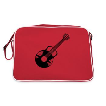 Record Vinyl Guitariste Guitare - Sac Retro - rouge/blanc - Dos