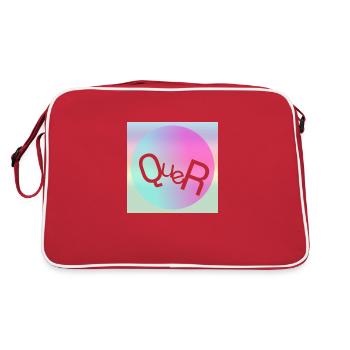 QUER - Retro Tasche - Rot/Weiß - Hinten