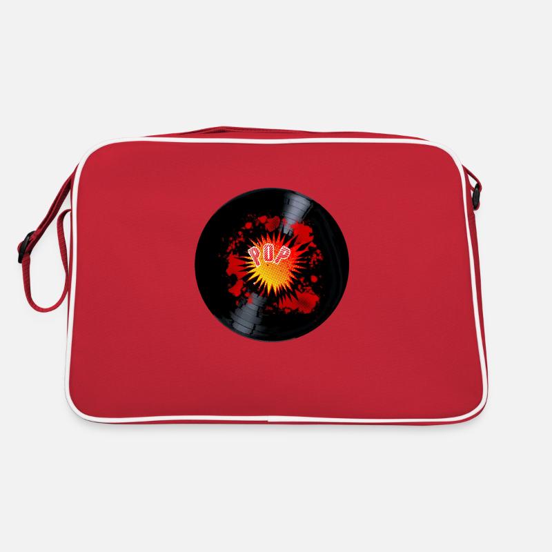Explodierende Popmusik Long Play Record - Retro Tasche - Rot/Weiß