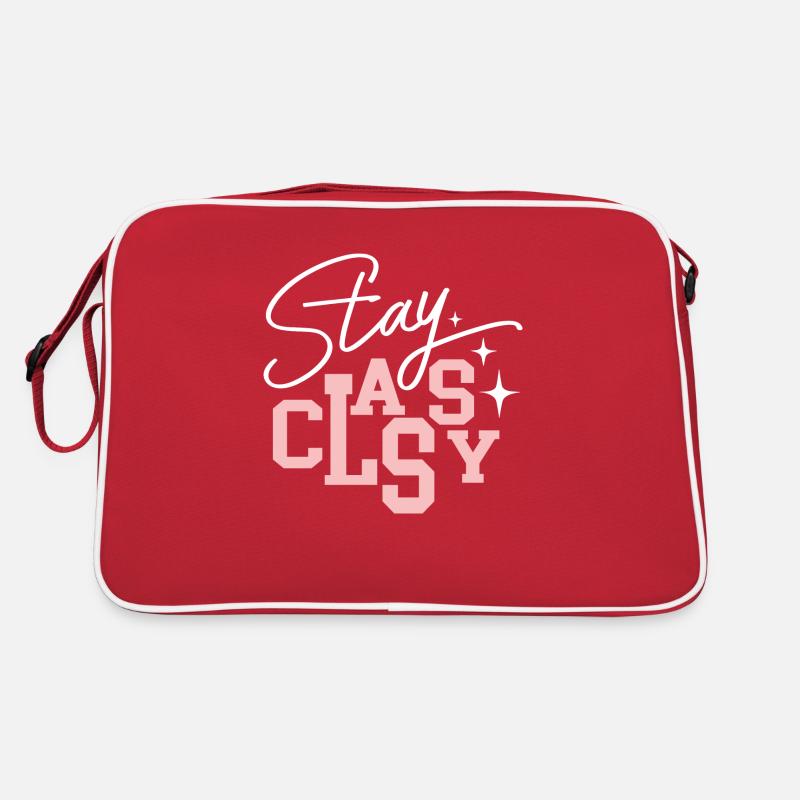 Stay Classy - Retro Tasche - Rot/Weiß