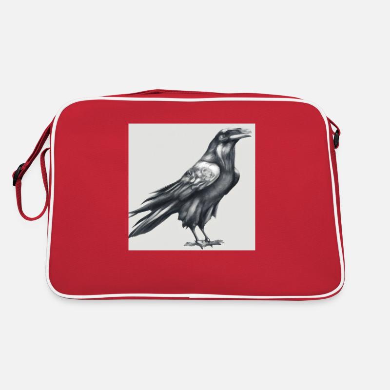 Gemalter Rabe Retro Tasche