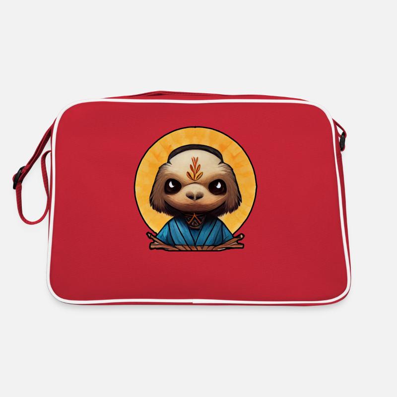 Buddhist monk as a sloth - Retro Bag - red/white