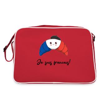 French Croissant Gift Idea Cute - Retro Bag - red/white - Back