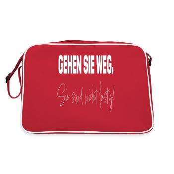Funny sayings designs . Go away. - Retro Bag - red/white - Back