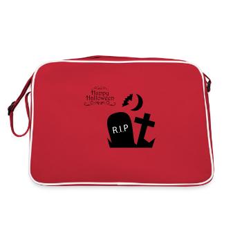 tombe RIP pierre tombale d'halloween - Sac Retro - rouge/blanc - Dos