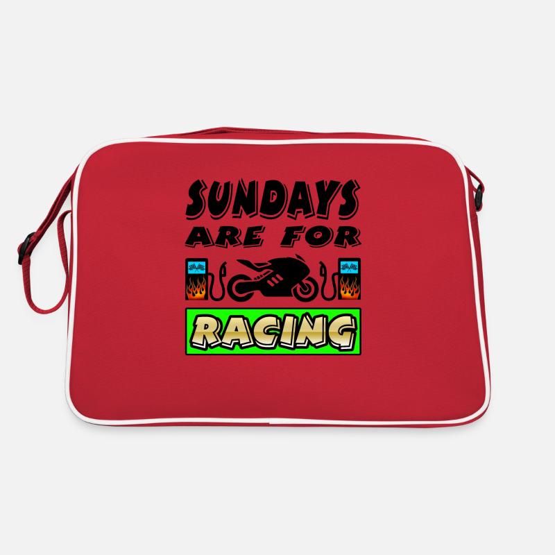 Motorrad - Retro Tasche - Rot/Weiß