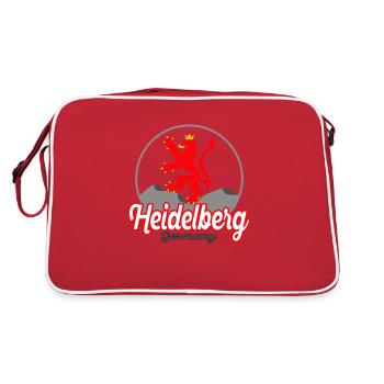 Heidelberg Löwe Deutschland - Vintage Hell Wappen - Retro Tasche - Rot/Weiß - Hinten