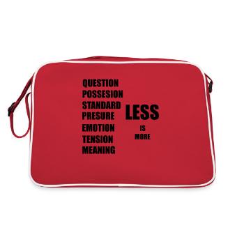 Weniger ist mehr - Retro Tasche - Rot/Weiß - Hinten