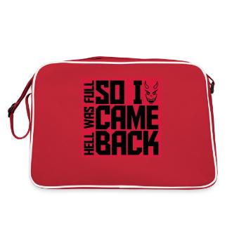 hell was full Zitat - Retro Tasche - Rot/Weiß - Hinten