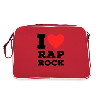Ich liebe Rap Rock - Retro Tasche - Rot/Weiß - Hinten