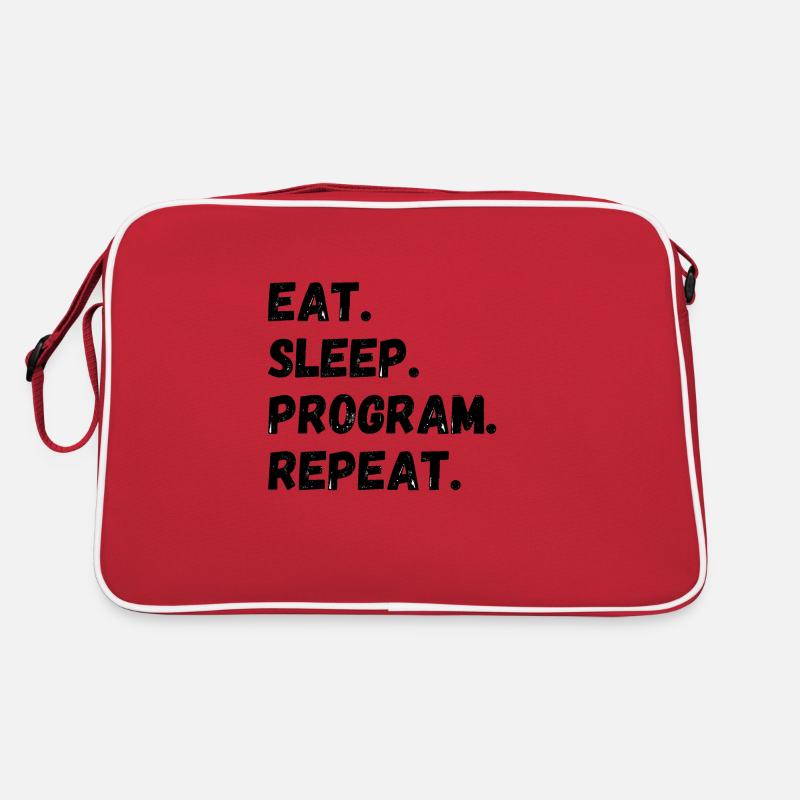 Eat Sleep Program Repeat Retro Tasche