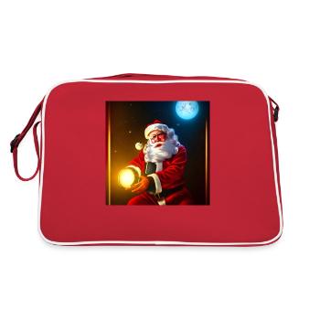 Weihnachtsmann Nikolaus Santa Claus Weihnachten - Retro Tasche - Rot/Weiß - Hinten
