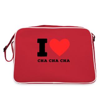 Ich liebe Cha Cha Cha - Retro Tasche - Rot/Weiß - Hinten