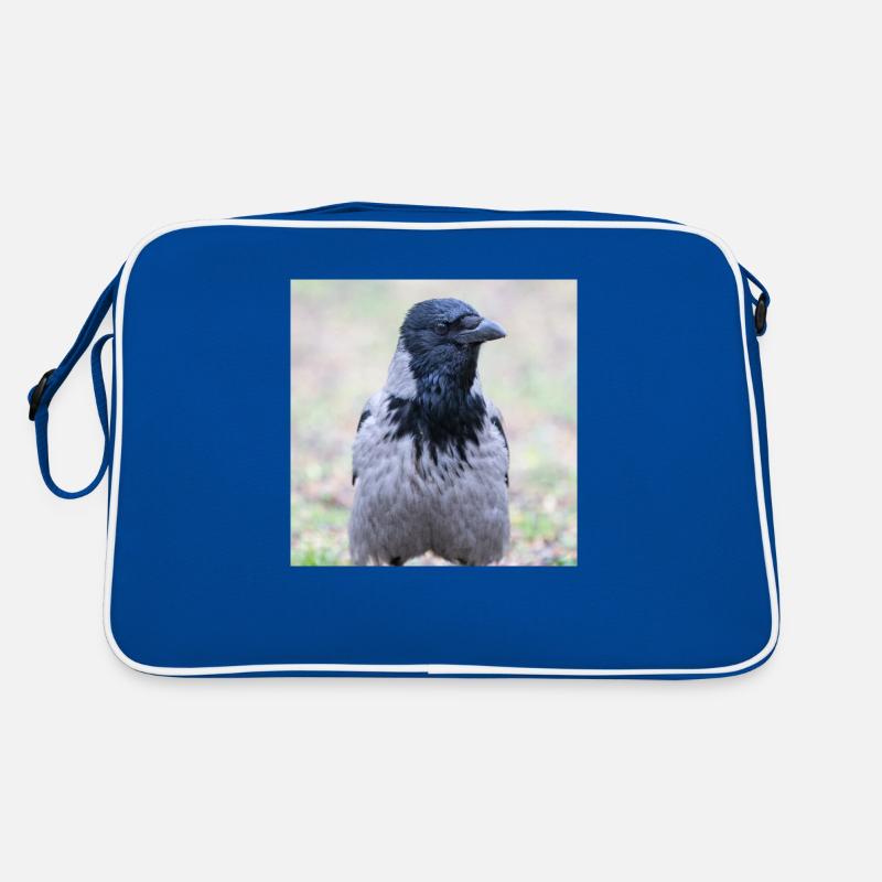 Rabenkrähe (Aaskrähe, Corvus corone) Retro Tasche